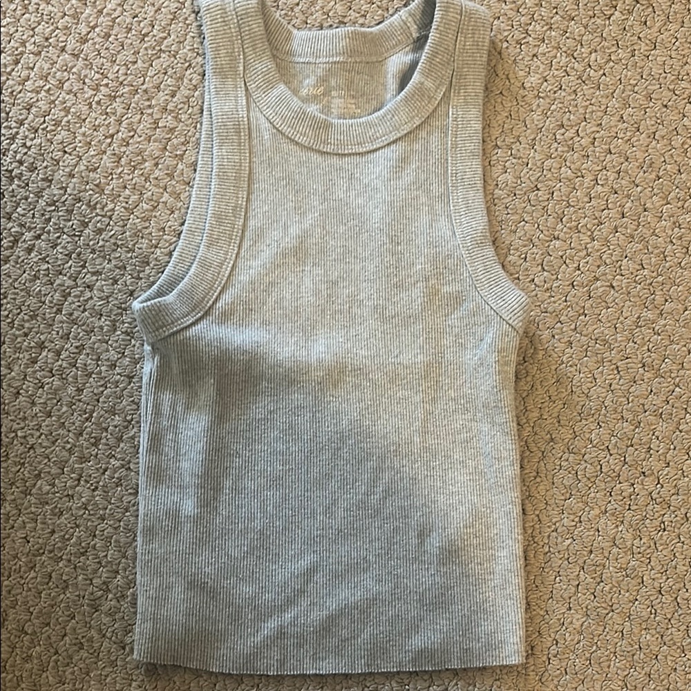 Aerie Heather Gray Ribbed Tank
